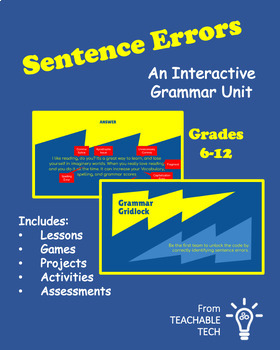 Preview of Sentence Errors Unit - Interactive Grammar