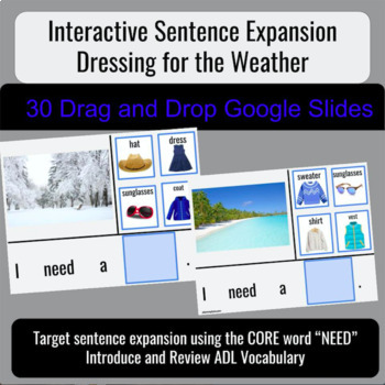 Preview of Sentence Expansion: Dress for the Weather (3-4 Words) Speech and Special Ed