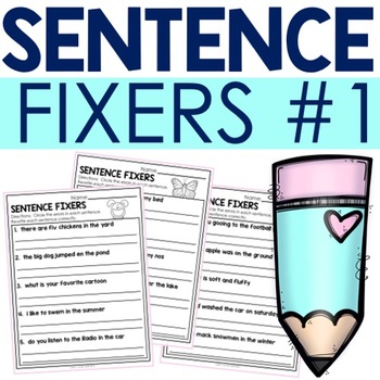 Preview of Sentence Fixers #1 | Sentence Writing Digital & Printable | Distance Learning