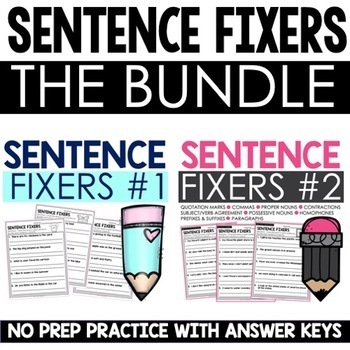 Preview of Sentence Fixers Bundle | Digital & Printable | Writing Sentences Worksheets