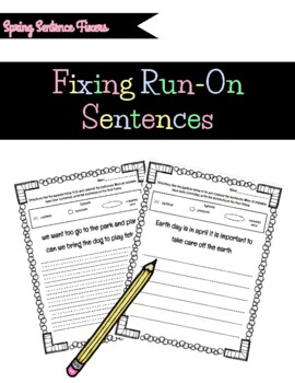 Preview of Sentence Fixers- Fixing Run-On Sentences