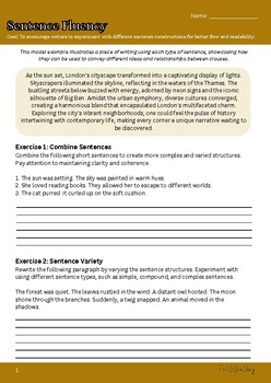 Preview of Sentence Fluency Worksheet