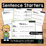 Sentence Starters For Kindgerten and Grade 1 2 Sentence fr
