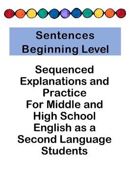 Preview of Sentence Forms for Middle/High School Beginning Level ESL/ELD Students