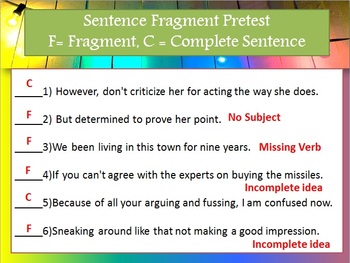 whats fragment sentence