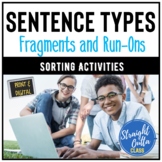 Sentence, Fragment, Run-On Sort Activity | Distance Learning