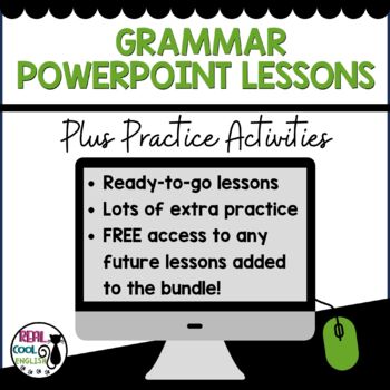 Preview of Grammar PowerPoint Lessons & Practice - Middle School High School Adult ESL