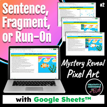 Preview of Sentence, Fragment, or Run-On? #2 | Mystery Reveal Pixel Art Puzzle Activity