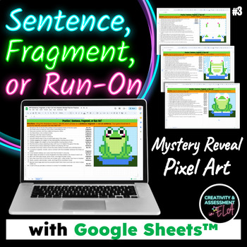 Preview of Sentence, Fragment, or Run-On? #3 | Mystery Reveal Pixel Art Puzzle Activity