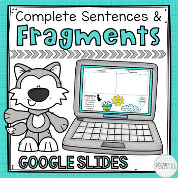 Preview of Sentence Fragments Google Slides & Boom Cards 