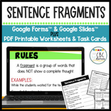 Sentence Fragments Lessons and Activities with Google Slid