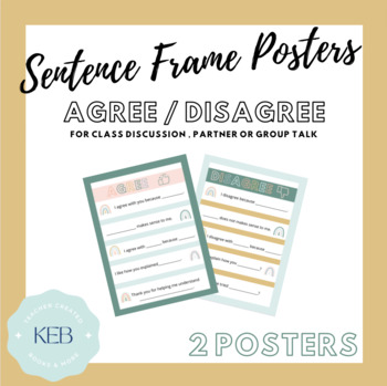 Preview of Sentence Frame Posters: Agree/Disagree