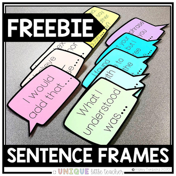 Preview of Sentence Frame Speech Bubble FREEBIE