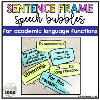 Preview of Sentence Frame Speech Bubbles