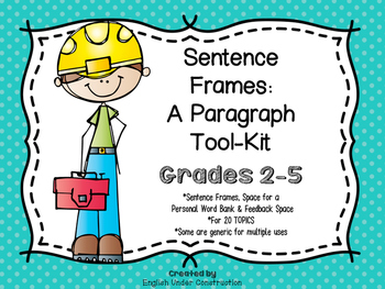 Preview of Sentence Frames - A Paragraph Tool-Kit