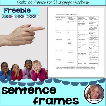 Preview of ESL Sentence Frames Chart Freebie