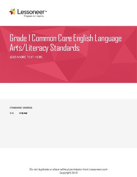 Preview of Sentence Frames, Vocabulary, and More for 1st Grade ELA Language Standards