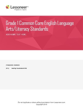 Preview of Sentence Frames, Vocab & More for 1st ELA Reading: Foundational Skills Standards