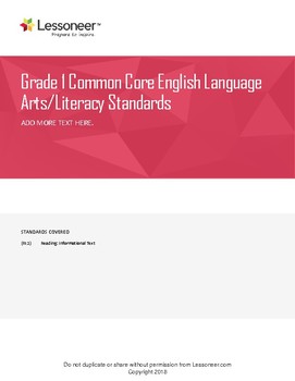 Preview of Sentence Frames, Vocab, & More for 1st ELA Reading: Informational Text Standards