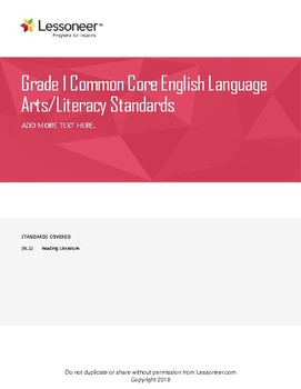 Preview of Sentence Frames, Vocabulary, and More for 1st ELA Reading: Literature Standards