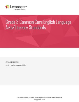 Preview of Sentence Frames, Vocab & More for 3rd ELA Reading: Foundational Skills Standards