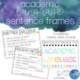 Sentence Frames for Academic Language - Slides, Posters, & Cards
