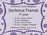 Sentence Frames for Difficult 3rd grade Common Core Litera