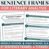 Sentence Frames for Literary Analysis Essay Writing High S