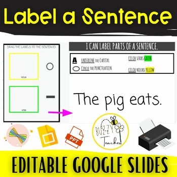 Preview of Sentence Labeling Worksheet