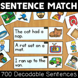 Sentence Match Cards - Phonics Decodable Sentences (Scienc