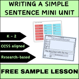 How to Write a Simple Sentence Lesson Sample - Summer Scho