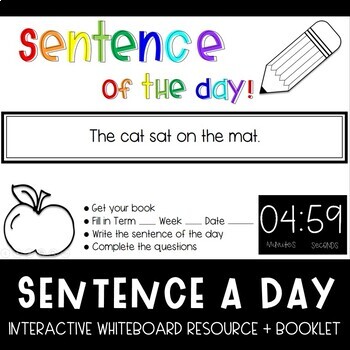 Preview of Sentence Of The Day Interactive Whiteboard + Booklet Resource