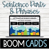 Sentence Parts & Phrases Digital Task Cards for BOOM Learning