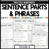 Sentence Parts and Phrases Practice Worksheets