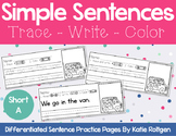 Sentence Practice Pages (Short A)