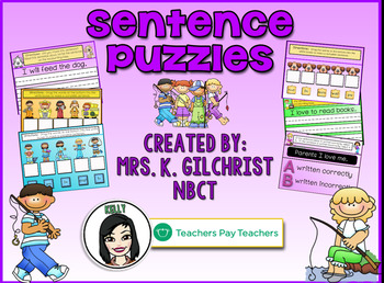 Preview of Sentence Puzzles Promethean ActivInspire Flipchart Lesson