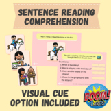 Sentence Reading Comprehension (with & without visual cues)