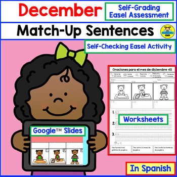 Preview of December Sentence Activities in Spanish - Cut and Paste, Reading, and Writing