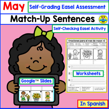 Preview of May Sentence Activities in Spanish - Cut and Paste, Reading, and Writing