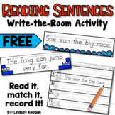 Sentence Reading Write the Room Activity