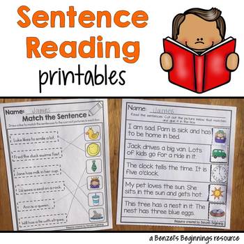 Sentence Reading Practice! by Benzel's Beginnings | TPT