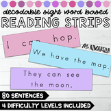 Sentence Reading Strips Decodable CVC and Sight Word Based