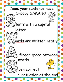 Preview of Sentence SWAG Checklist