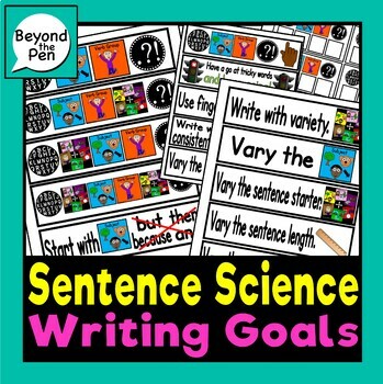 Preview of Sentence Science Writing Goals Display Strips