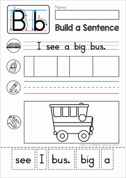 Build a Sentence: Sentence Scramble Cut and Paste Worksheets by Lavinia Pop