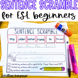 Sentence Scramble activity for ESL beginners grades 4-8, F