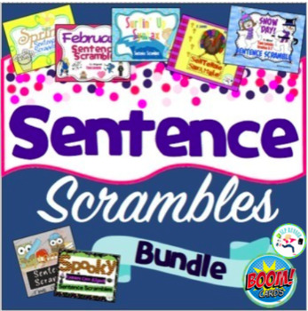 Preview of Speech Sentence Scrambles Boom Cards