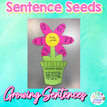 Preview of Sentence Seeds Flower Craft l  Stretching Sentences Craftivity