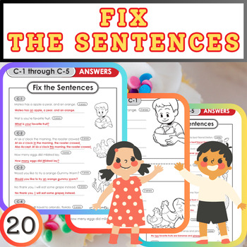 Preview of Sentence Sleuths: Fun Fix-It Worksheets for 1st to 5th Graders!