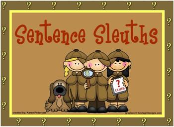 Preview of Sentence Sleuths Subject and Predicate Parts Smart Board Activity
